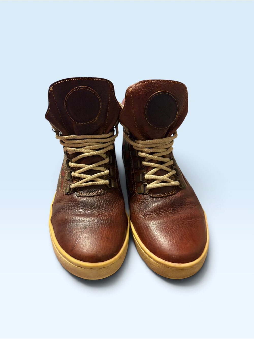 Inkkas Brown Leather High-Top Sneakers Sz 7